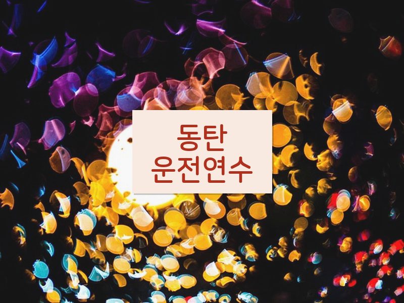 동탄운전연수 후기