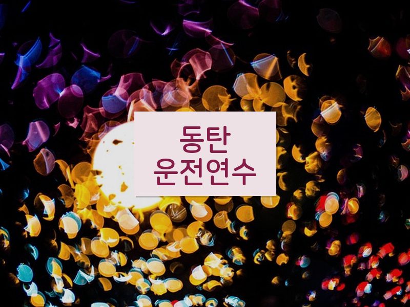 동탄운전연수 후기