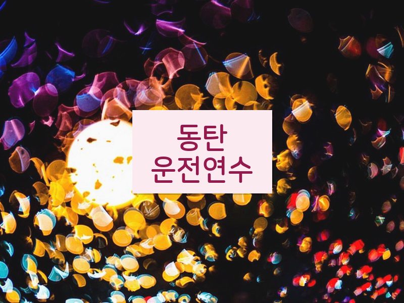 동탄운전연수 후기