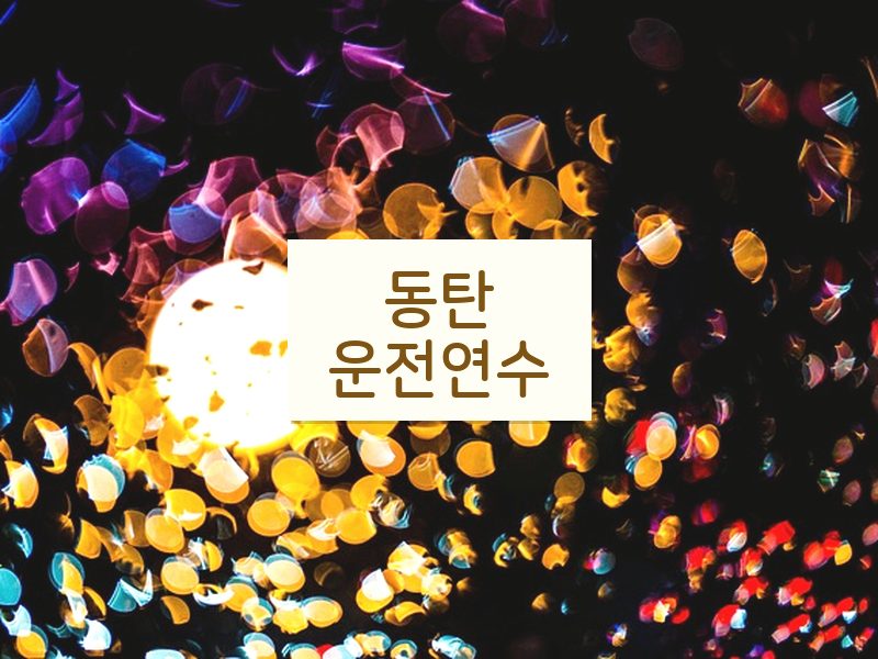 동탄운전연수 후기