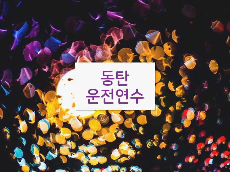 동탄운전연수 후기