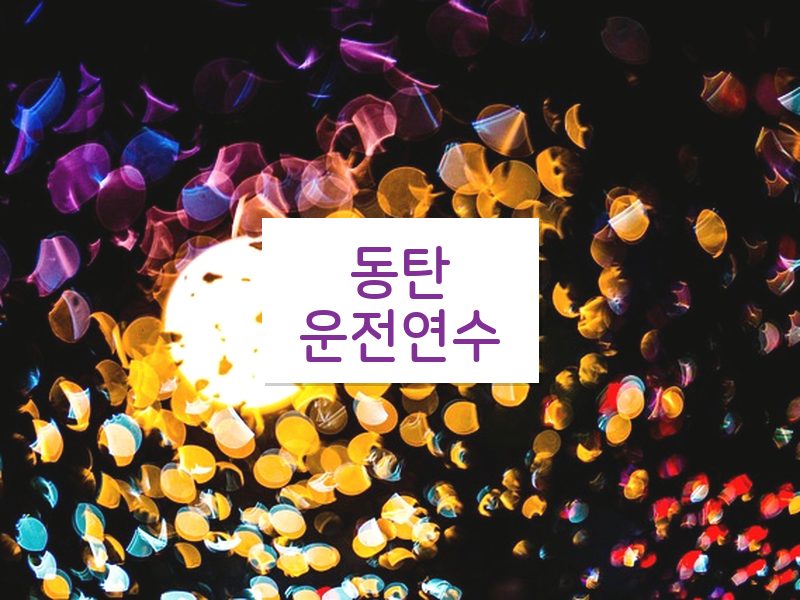 동탄운전연수 후기