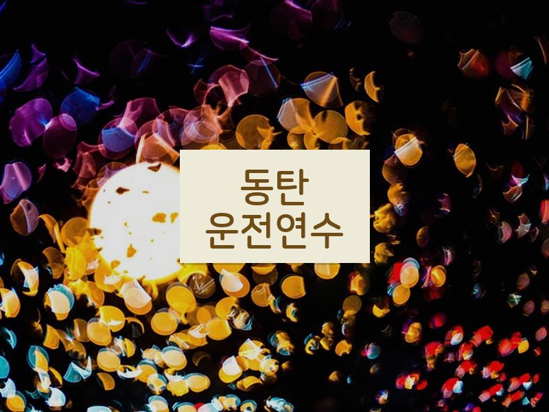 동탄운전연수 후기