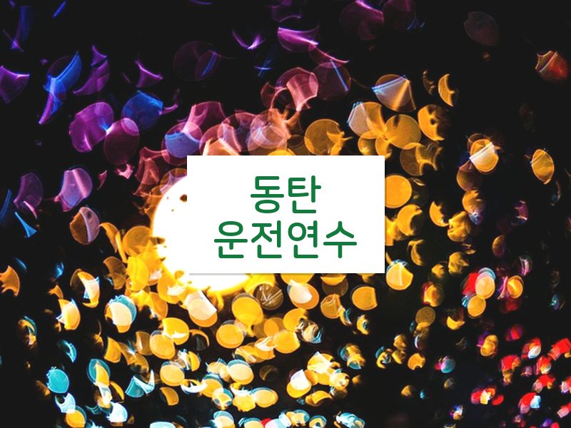 동탄운전연수 후기