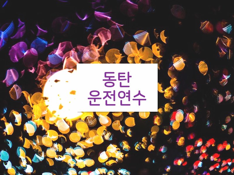 동탄운전연수 후기