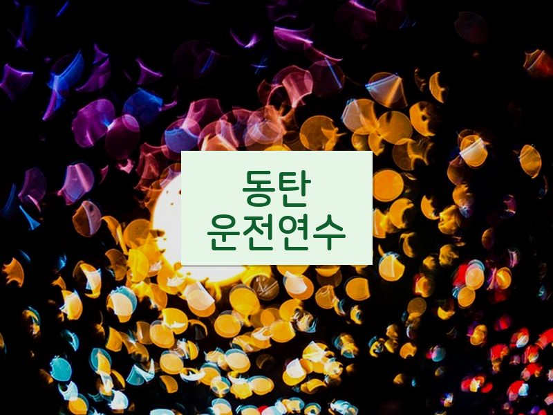 동탄운전연수 후기