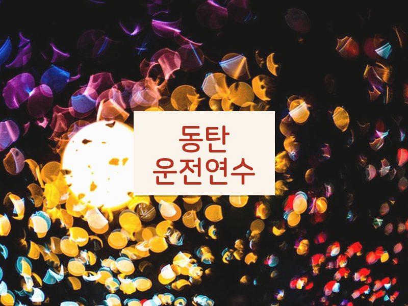동탄운전연수 후기