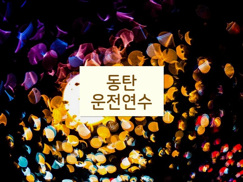 동탄운전연수 후기