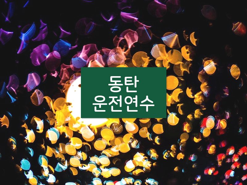 동탄운전연수 후기