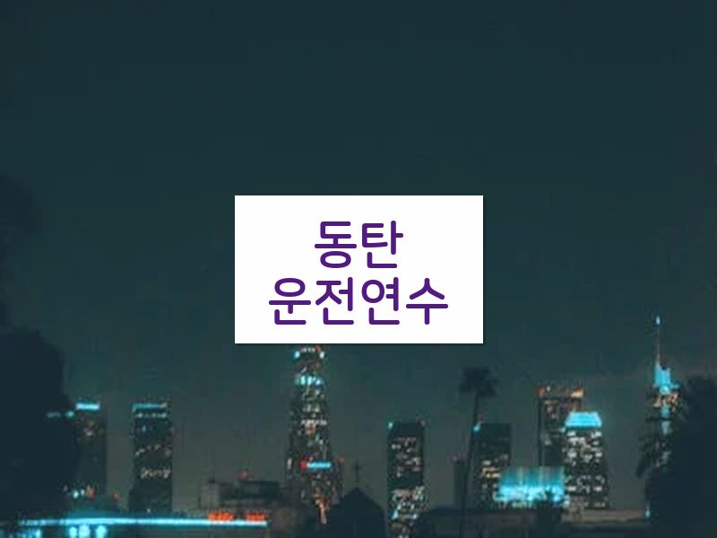 동탄운전연수 후기