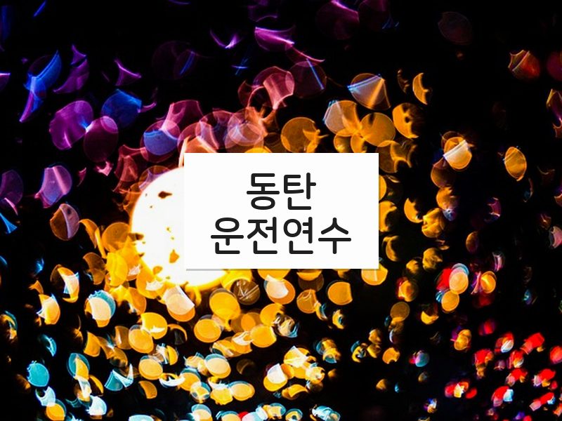 동탄운전연수 후기