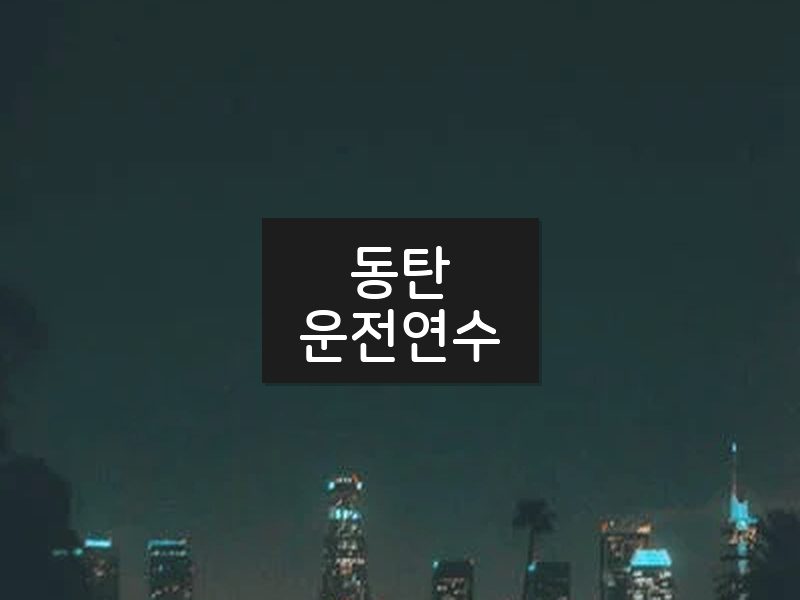 동탄운전연수 후기